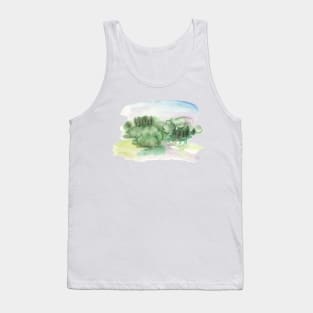 Abstract Watercolor Landscape Tank Top